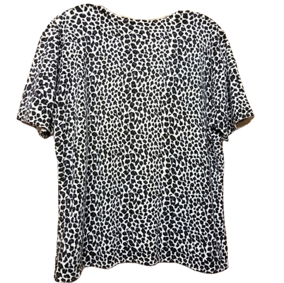 Yarnworks | Women's Vintage Animal Print Short Sleeve Sweater (Size XL) - Picture 9 of 9